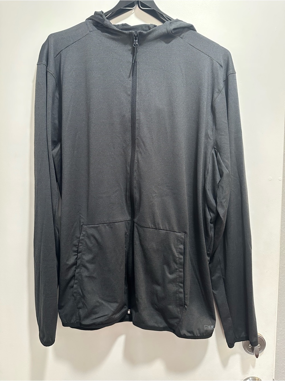 Men's Lightweight Black Hooded Shirt Jacket by MSX (Michael Strahan)